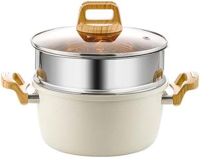 Nonstick Stock Pot with Lid Induction Compatible Cooker Durable Professional Use