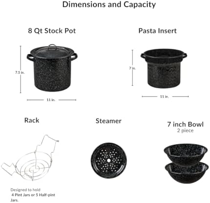 Multi-Use Stock Pot Set 8 Quart with Tamale and Canning Features
