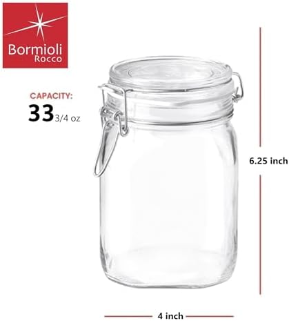 Bormioli Rocco Fido Clear Jar 33-34-Ounce