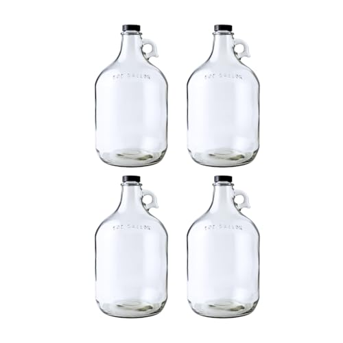 FastRack 4-Pack 128oz Glass Jugs Reusable Durable Design