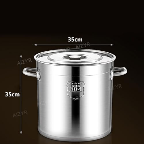 AIZYR Premium Stainless Steel Stockpot with Lid Durable Strong for Home Kitchen