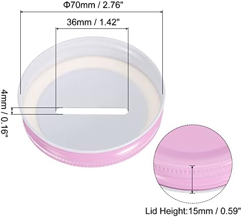 Uxcell Coin Slot Lid for Mason Jars 70mm Pink 10Pcs