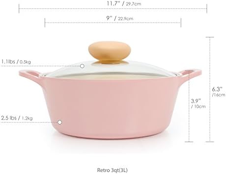 High-Quality 3QT Stockpot with Ecolon Coating Steam Vent
