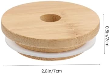 Cabilock 4pcs Mason Jar Lids with Straw Hole Sealed Covers