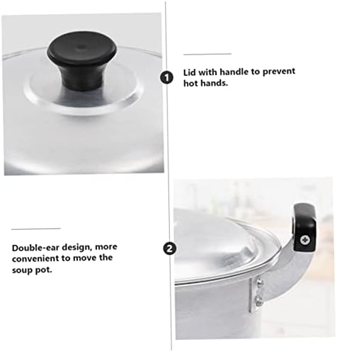 STOBAZA Aluminum Soup Pot - Multifunctional Cooking Pot for Kitchen Use - Safe Sturdy