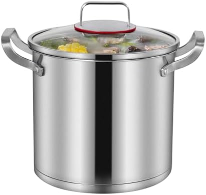 24cm 304 Stainless Steel Stock Pot with Lid Durable Easy to Clean