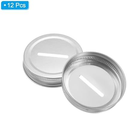Exquisite Metal Coin Slot Lids for Canning Banks 12Pcs 70mm Silver Tone
