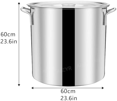 Stainless Steel Stockpot Durable Rust-Resistant Large Capacity Easy to Open Lid