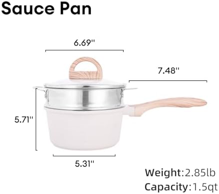 JEETEE 15 Quart Saucepan with Steamer Basket and Lid