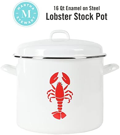 Martha Stewart 16-Quart Enamel On Steel lobster stock pot - Durable Stain-Resistant