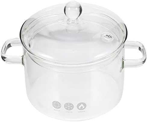 PrettyZoom High-Borosilicate Glass stew pot with lid