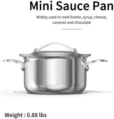 MACEVIA Mini Sauce Pan Stainless Steel ButterWarmer for Home Kitchen 135oz400ml