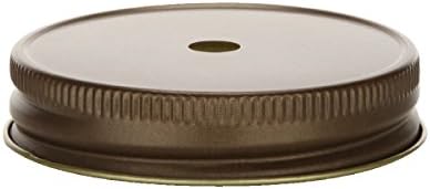 12-Piece antique bronze Mason Jar Lids with Straw Holes