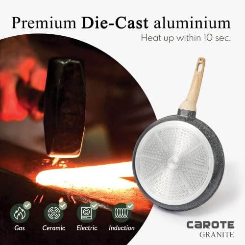 Elegant Carote Classic Granite Frying Pan for Safe Healthy Cooking