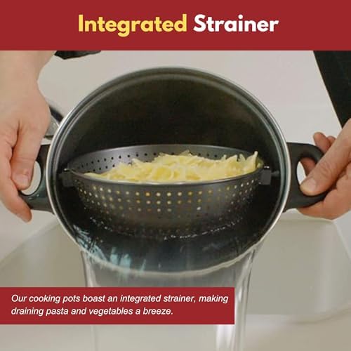 Versatile Stock Pot with Lid and Strainer