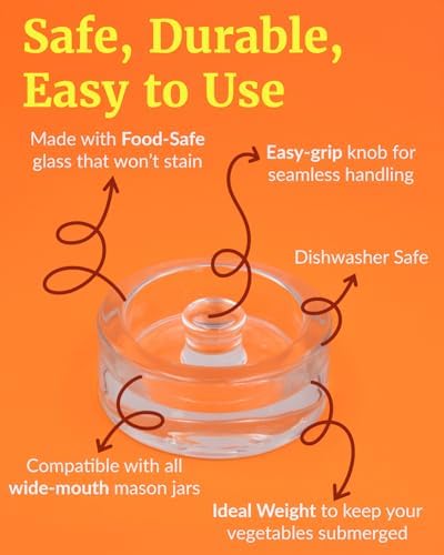 Elementi Fermentation Kit - Keep Vegetables Submerged Perfect for Fermenting by Hand