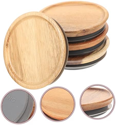 Cabilock 4-Piece Wide Mouth Wooden Jar Lids
