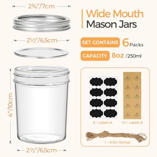 ComSaf Small Mason Jars Sealed Preserving Perfectly