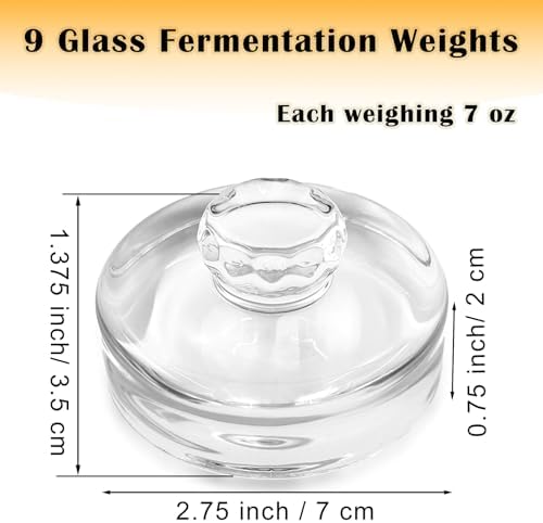 9-Piece Fermentation Glass Weights with Easy Grip Handles