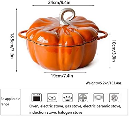 SISWIMinduction Cast Iron Stockpot with Lid Orange Pump