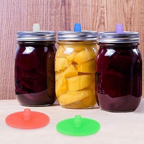Niaviben Fermentation Lid Green Airtight Mason Jar Lid with Pour Spout