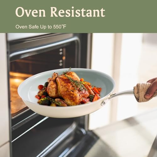 Premium Nonstick Ceramics Set Safe for Oven dishwasher 3-Piece Skillets