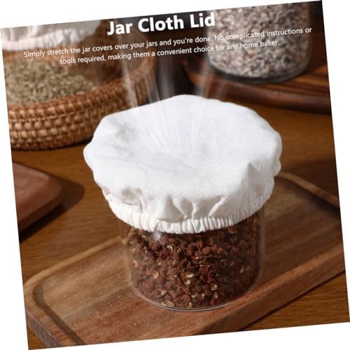 Canning Jar Covers protect freshness 8 Pcs Beige Cotton lids