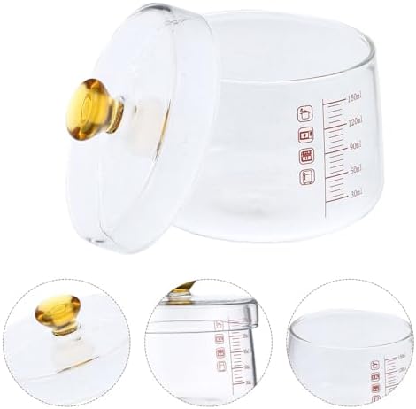 Alipis Glass Cooking Pot with Lid Heat-Resistant 150ml