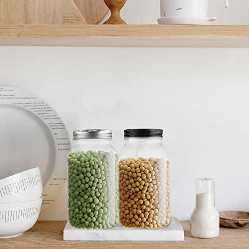 32oz clear plastic mason jars with lids 6-pack