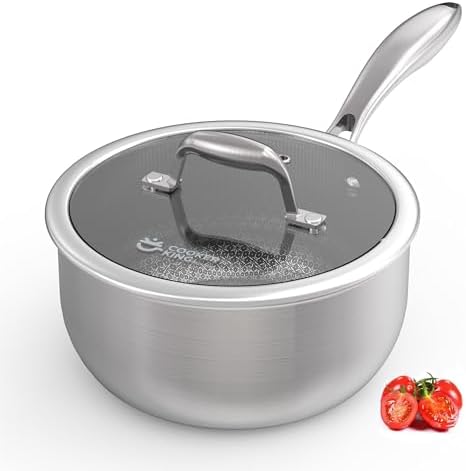 COOKER KING 3 Quart endure Stainless Steel Saucepan with Tempered Glass Lid