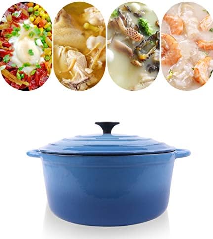 28cm Blue Cast Iron Soup Pot