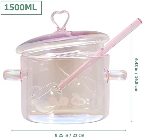 Premium Glass Tea Pot with Heart Design for Home Use