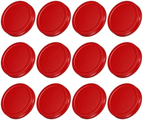 Uxcell Mason Jar Lids 86mm 12Pcs Red Leak Proof Caps