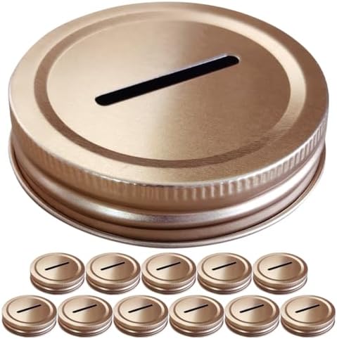 NUOBESTY Coin Slot Bank Lid 12pcs Mason Jar Canning Lid 1