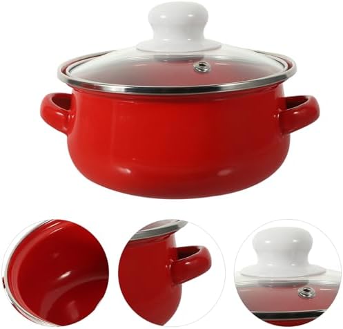 Luxshiny Retro Enamel Stockpot Set 3-Piece with Lid