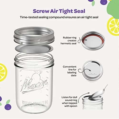 Premium Mason Jars for Canning Fermenting and More