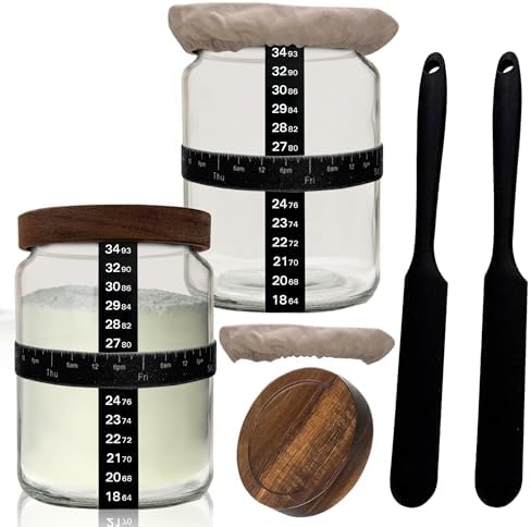NAYYAB 24oz Sourdough Starter Jar Set of 2