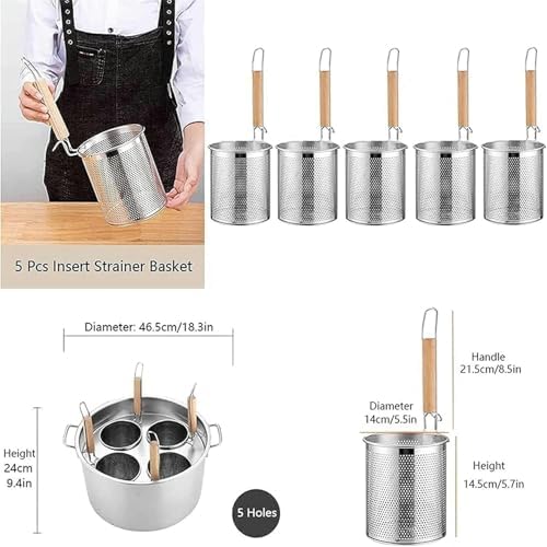 Multi-functional Stainless Steel Pasta Pot Set with Compatible Baskets