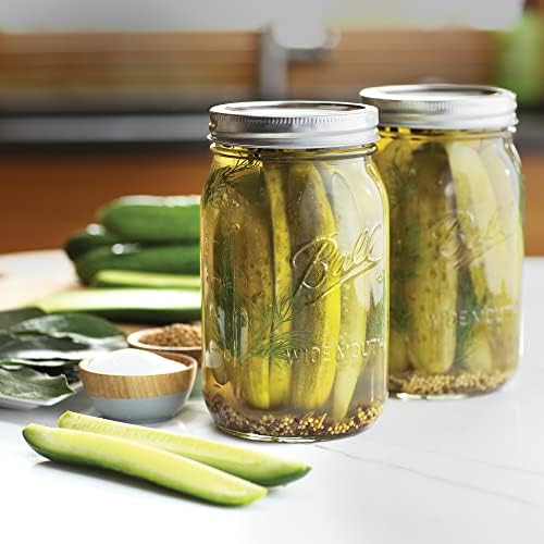 Ball Wide Mouth Quart Mason Jars with Lids and Bands