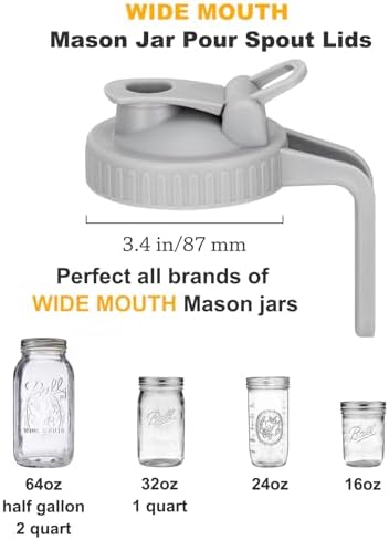 Glyntrof Mason Jar Pour Spout Lid