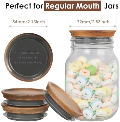 Saiveina 6-Pack Regular Mouth Lids for Mason Jars