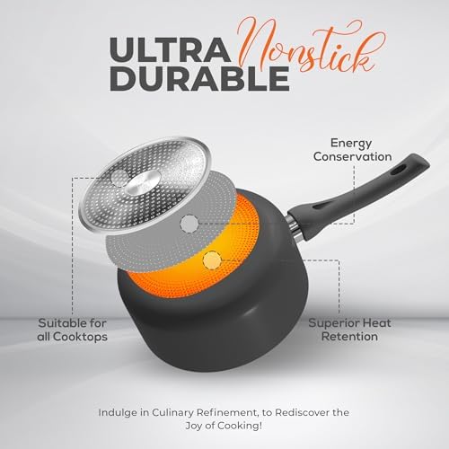 Utopia Kitchen 2 Quart Nonstick Saucepan with Glass Lid