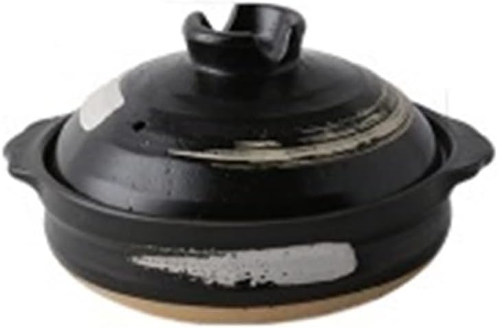 Versatile Heavy-Duty Stock Pot Black Ceramic Casserole Pot Kitchen Essential