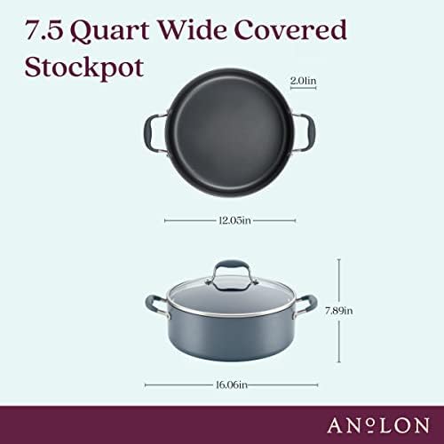 Anolon Advanced Home Hard-Anodized Nonstick Wide Stock Pot Moonstone
