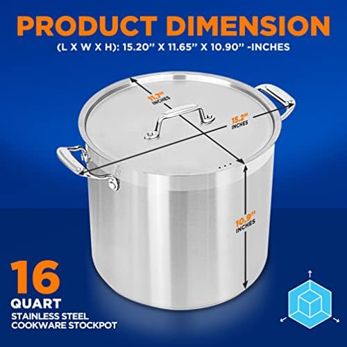 NutriChef Ergonomic 16-Quart Stockpot