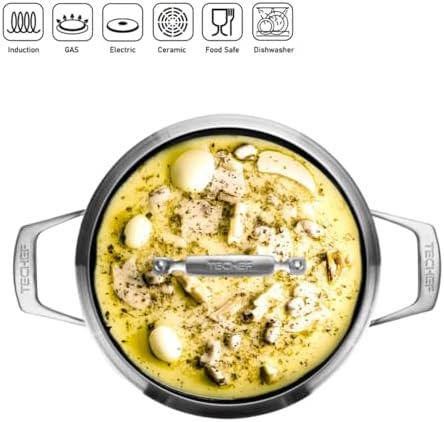 TECHEF Onyx Collection 28-Quart Soup Pot with Glass Lid