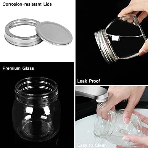 10 oz Mason Jars 24 Pack Clear Glass Storage Containers