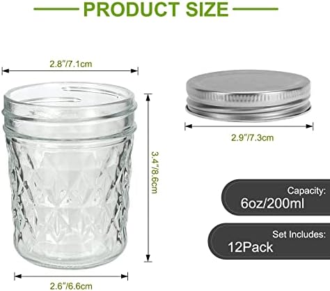 Eco-Friendly Mason Jars 12oz Airtight Capacity
