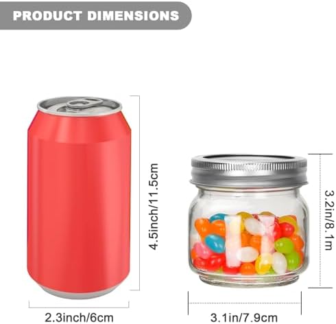 Mini Mason Jars with Labels 6-Pack