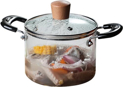 2000ml Transparent Glass Cooking Pot